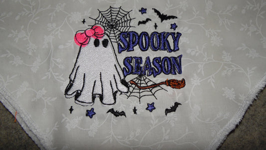 Scrunchy Embroidered  Bandanna Small Spooky