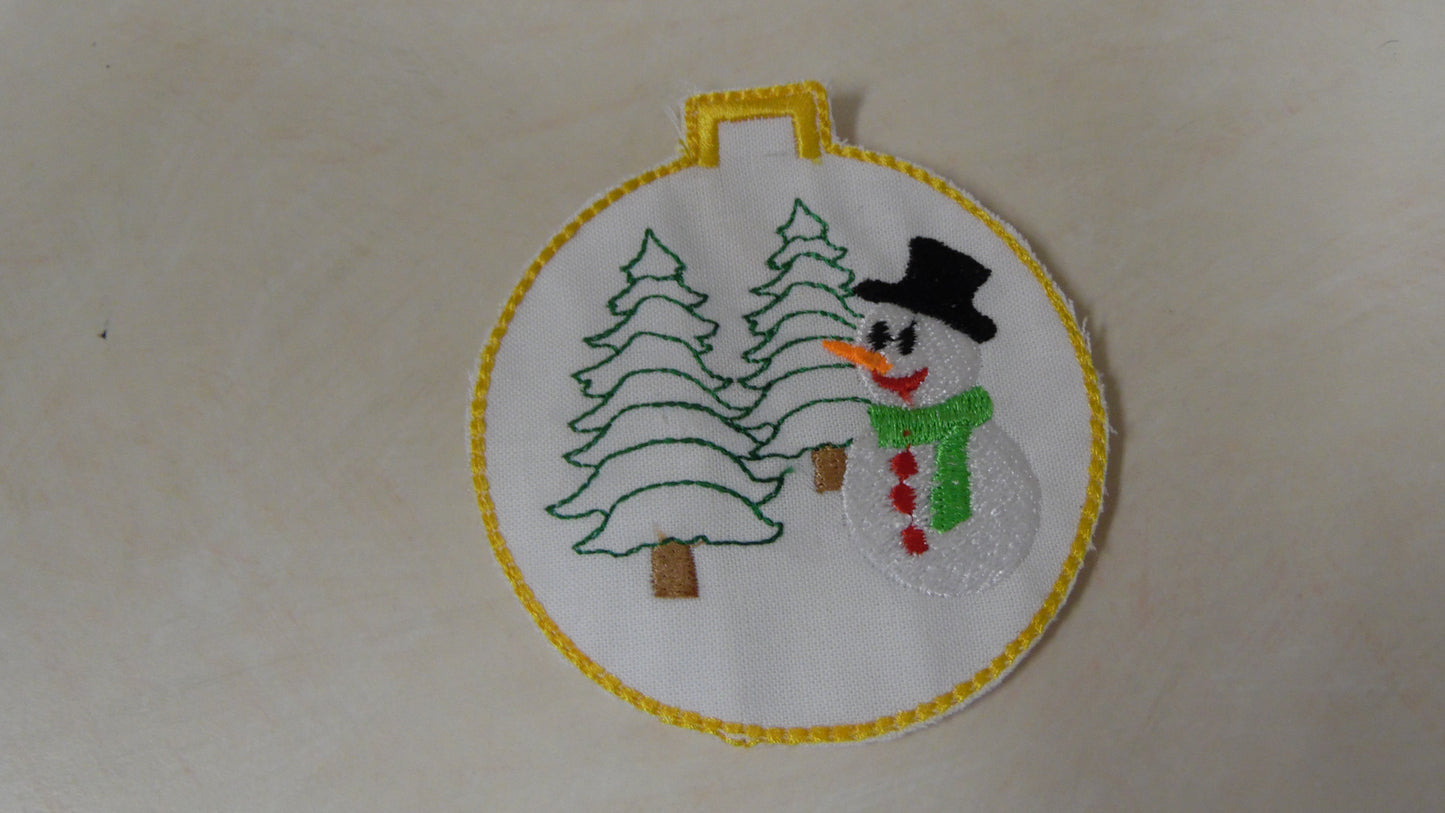 Snowman with Trees Ornament