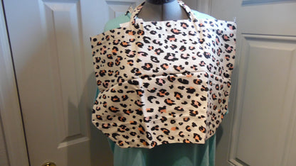 Peach Leopard Reusable Grocery Bag 15x14x6.5
