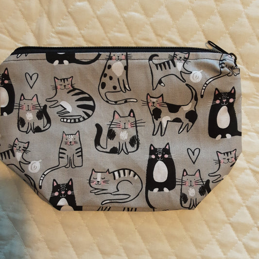 Zipper Bag Grey Kitty